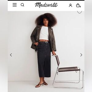 Madewell denim mid-rise maxi skirt in lunar wash